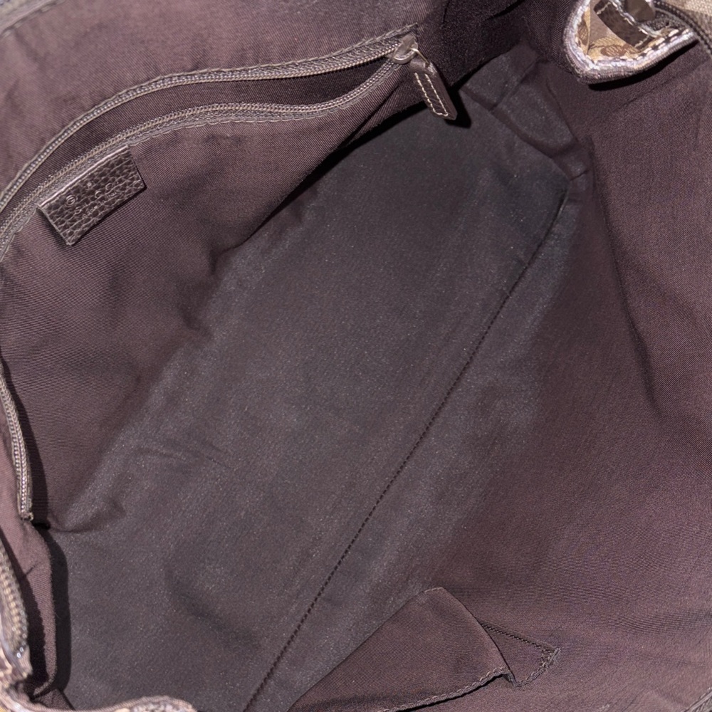 Gucci  GG  Crystal Prince Tote  Bag Coated Canvas Leather Trim Authentic - Picture 15 of 15